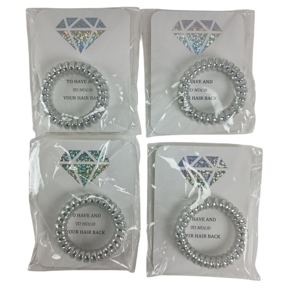 To Have And To Hold Your Hair Back Hair Ties Set Of 4 - Silver